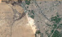 La vue satellite du site de Gizeh (D'apr&egrave;s Gogggle Map)